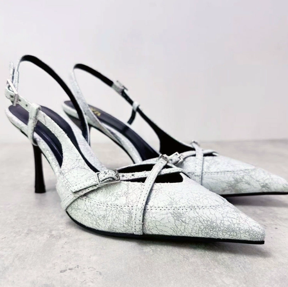 Jeans fabric high-heeled sandals