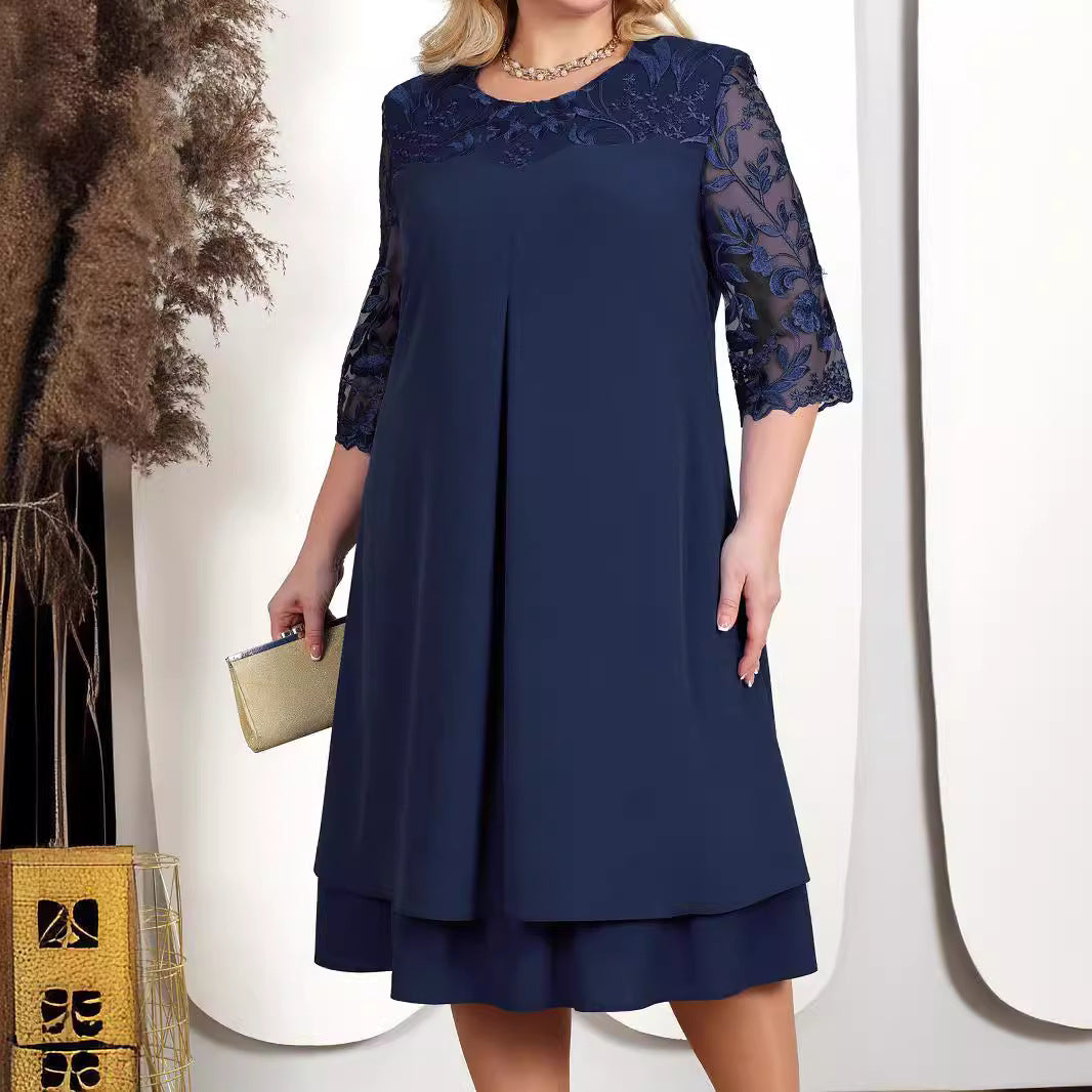 Women's Embroidered Chiffon Casual Dress