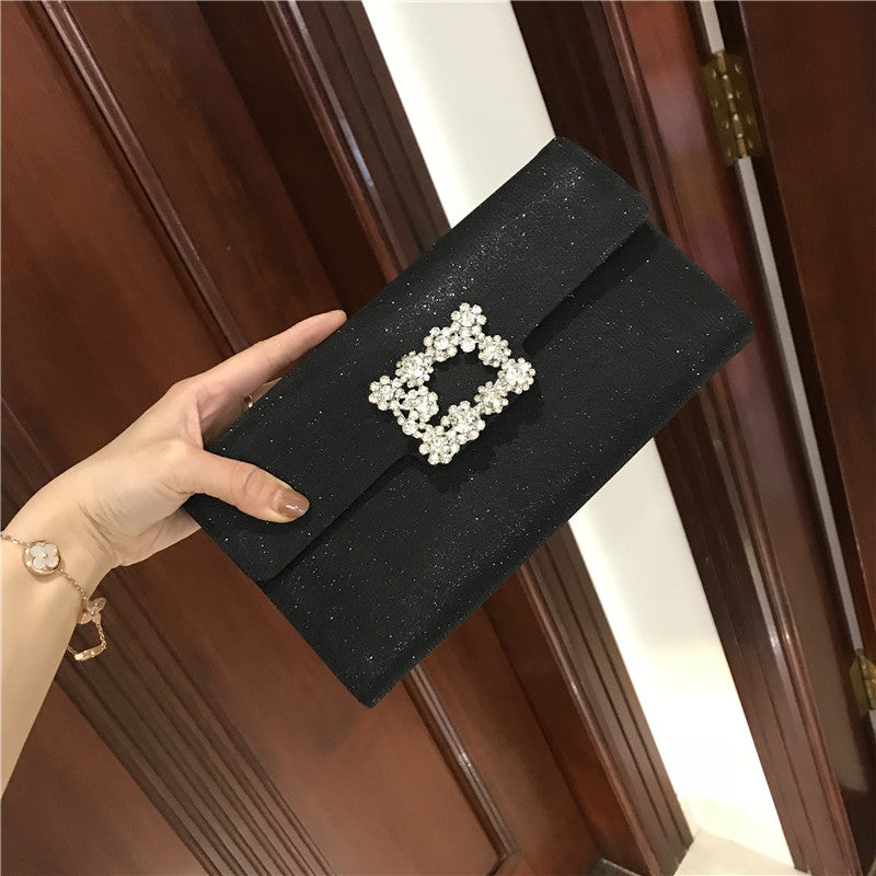 Elegant Sparkling Envelope Clutch Bag with Adjustable Chain
