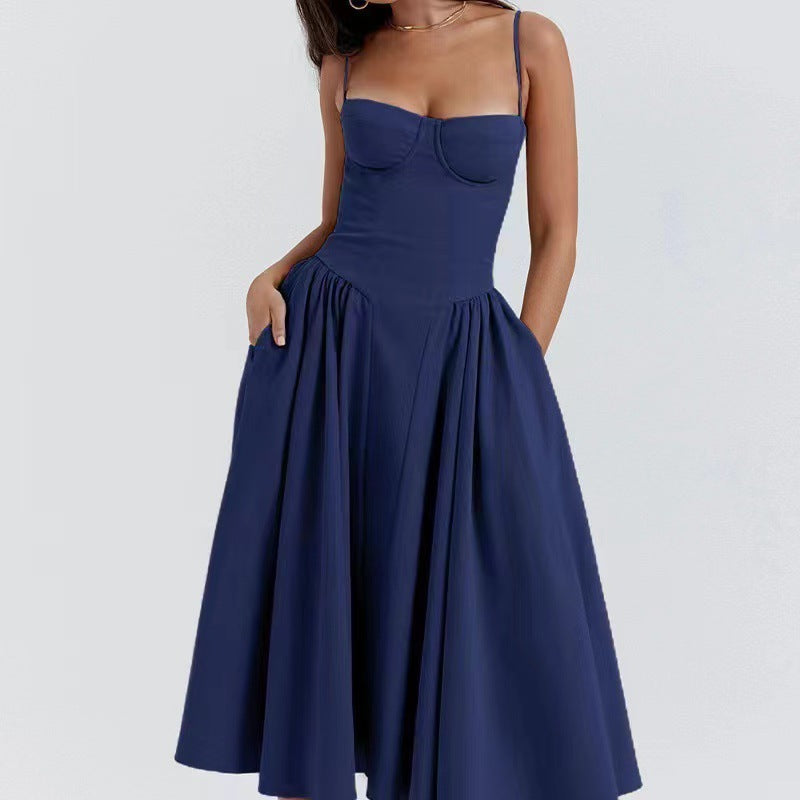 Elegant High Waist Slip Dress