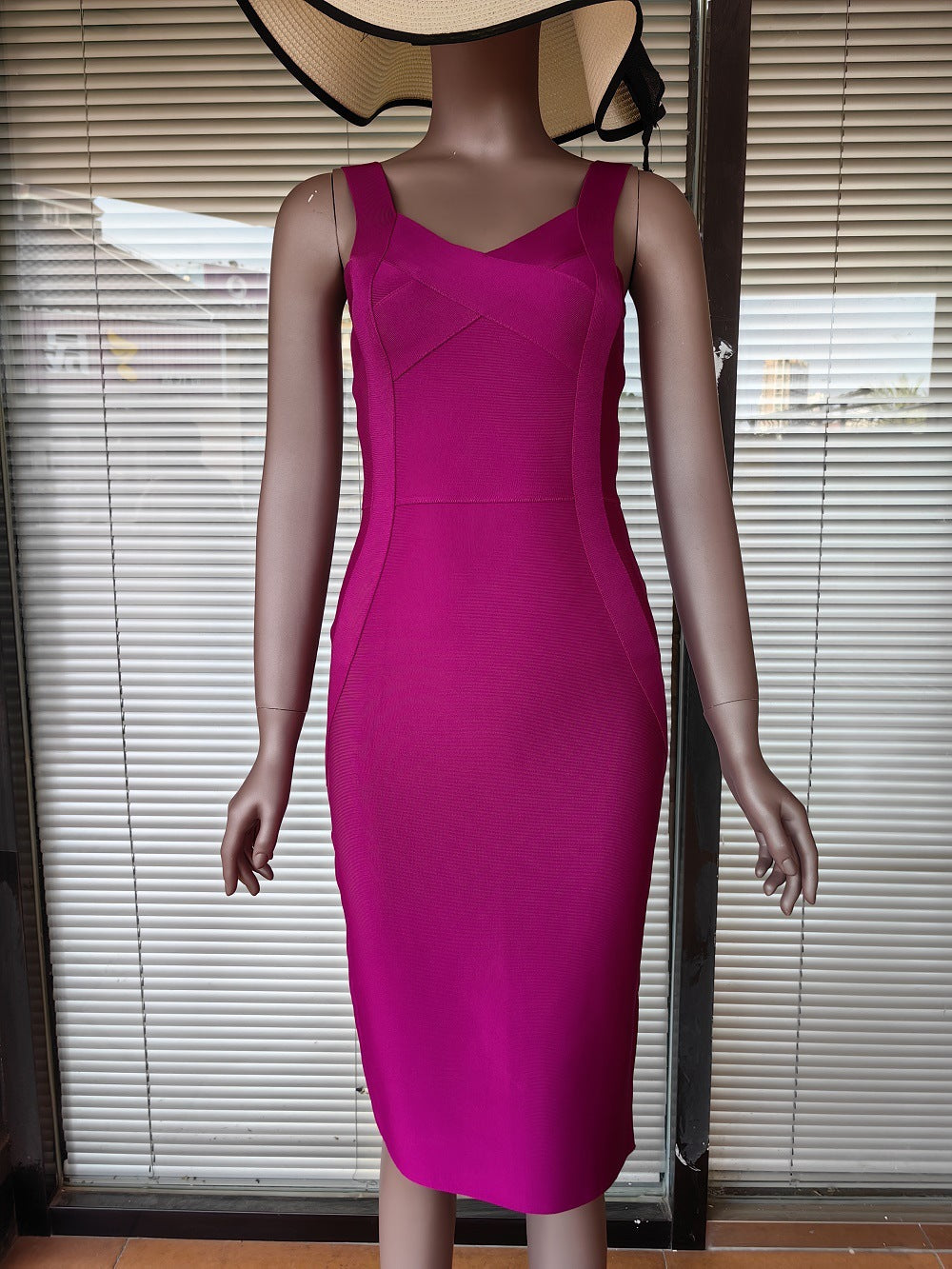 Women's Knit Spaghetti Strap Midi Dress