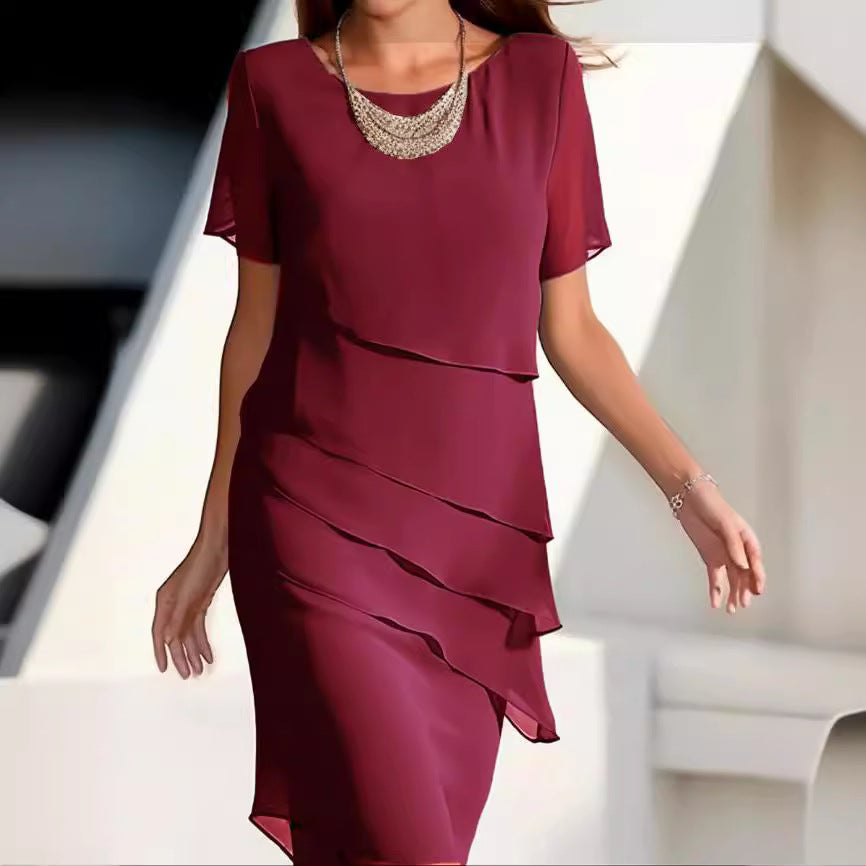 Crew neck short sleeve dress