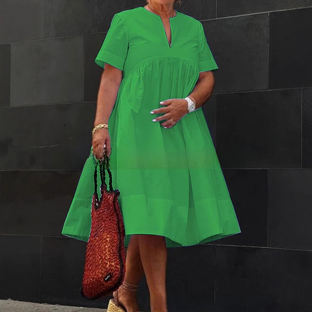 Women's V-neck Print Loose Summer Dress