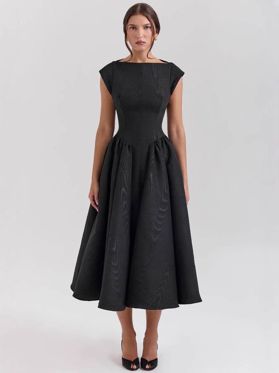 Women's Backless Round Neck Sleeveless Dress