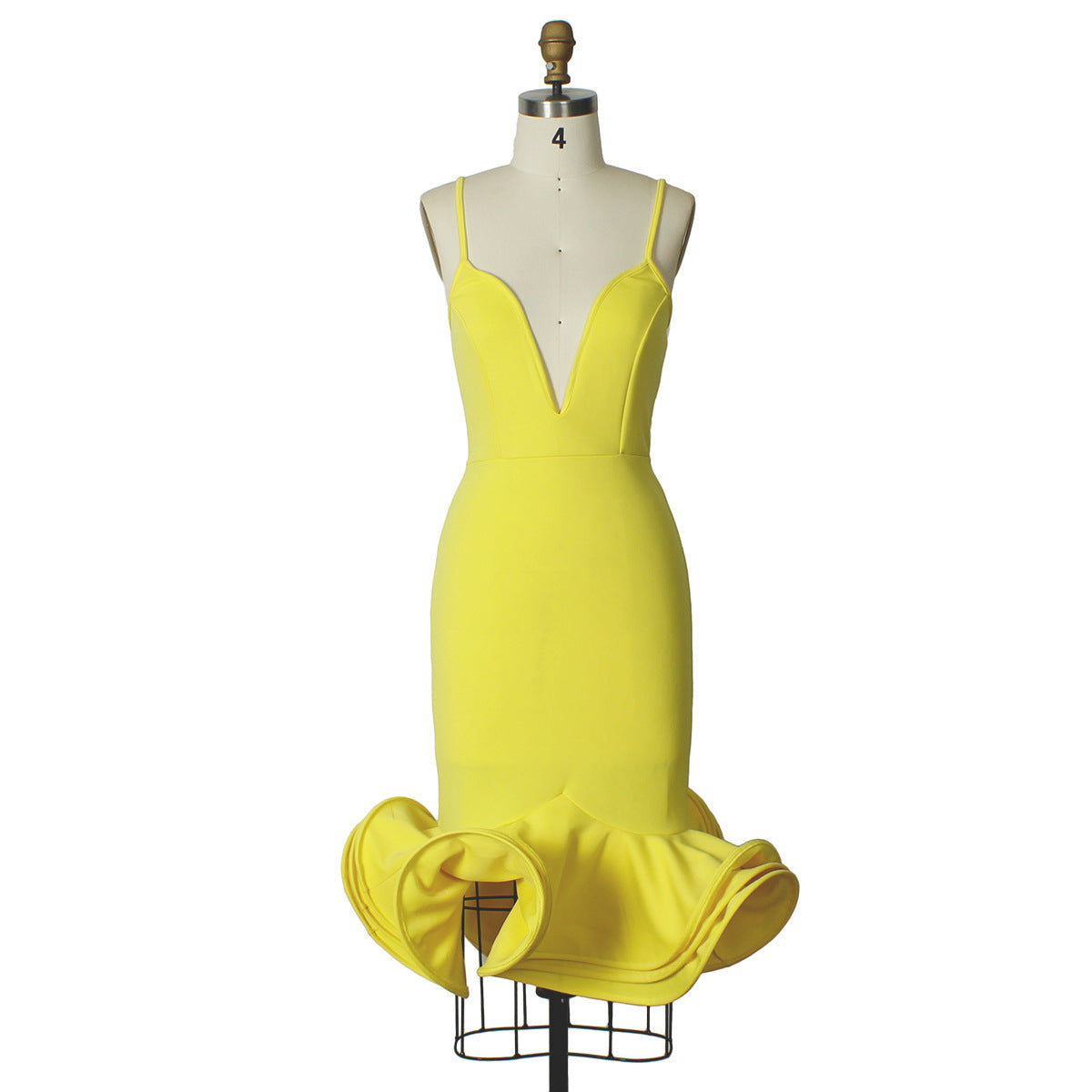 Women's Elegant Deep V-Neck Bodycon Mermaid Party Dress