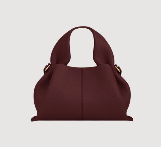 Leather cloud bag, crossbody dumpling bag