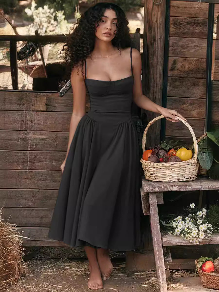 Elegant High Waist Slip Dress