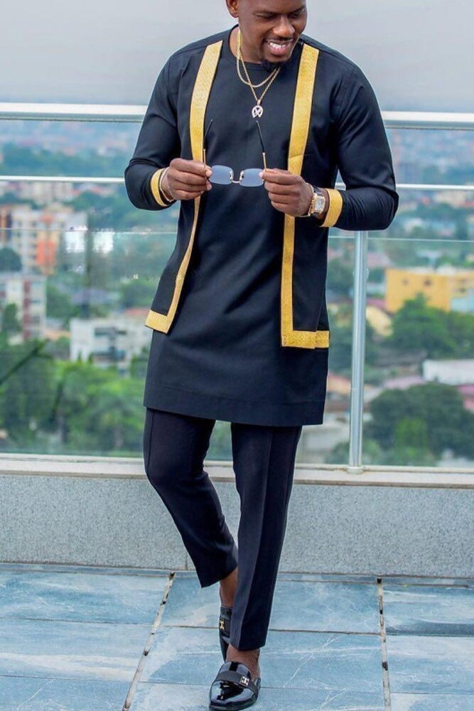 African Ethnic Style Men's Casual Two-Piece Suit