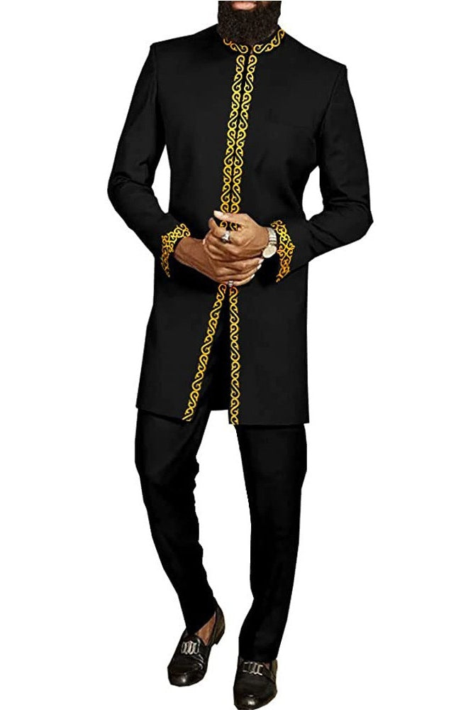 African Ethnic Style Men's Casual Two-Piece Suit