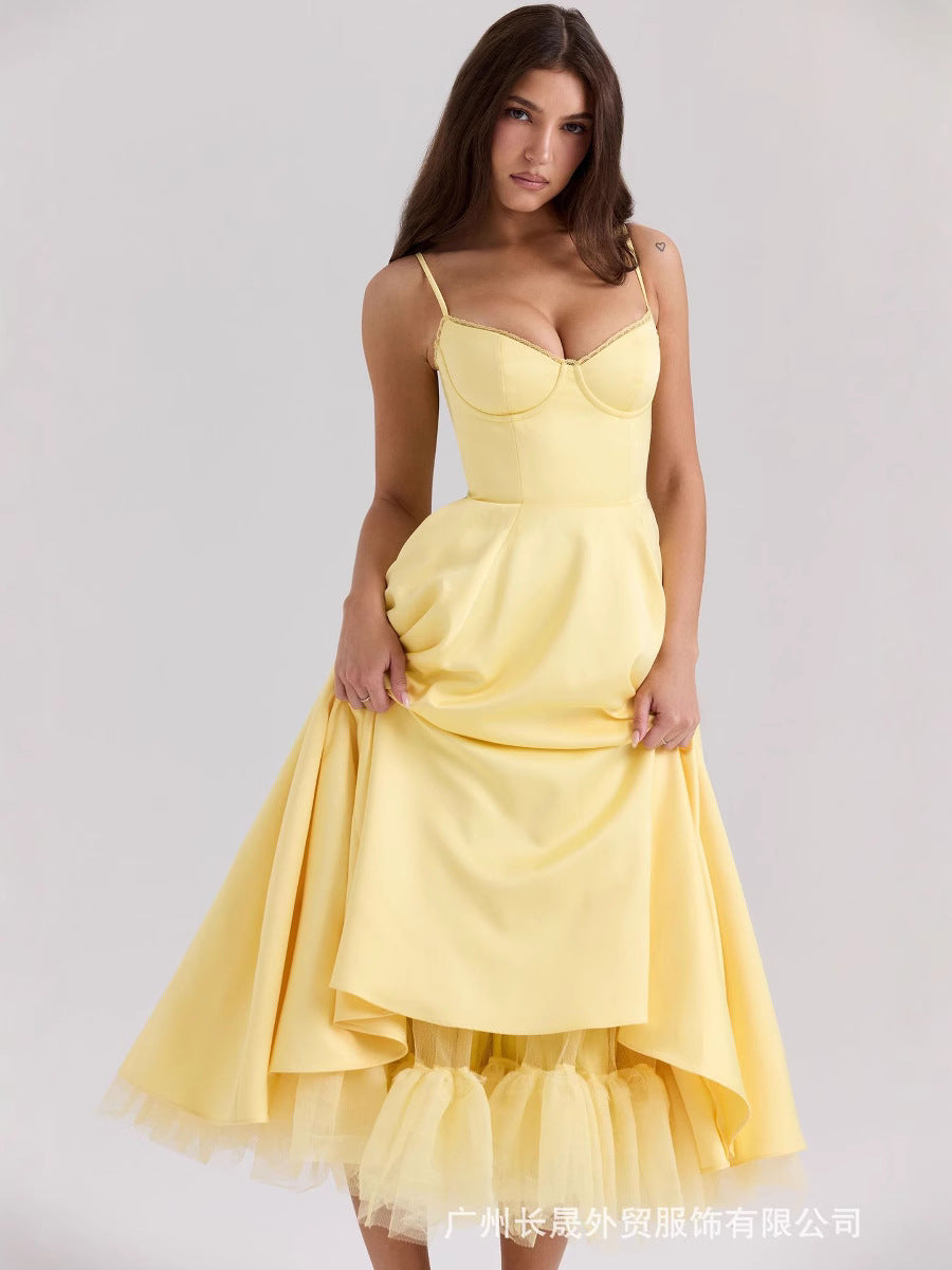 Waistband Sexy Spice Girl Mid-length Dress