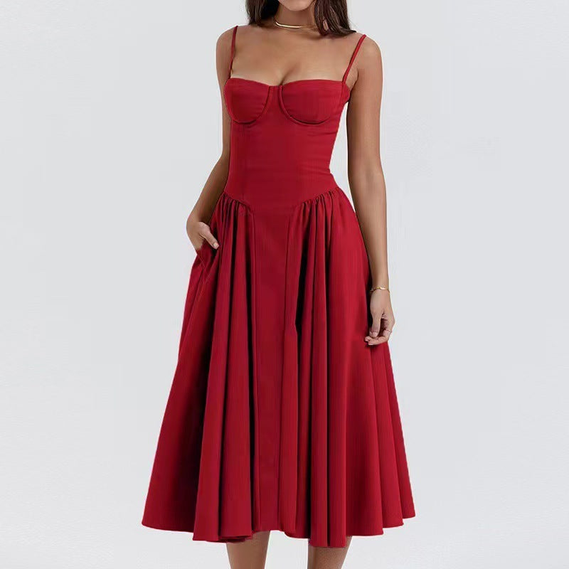 Elegant High Waist Slip Dress