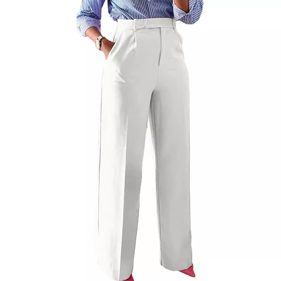 Women's High Waist Straight Leg Suit Pants