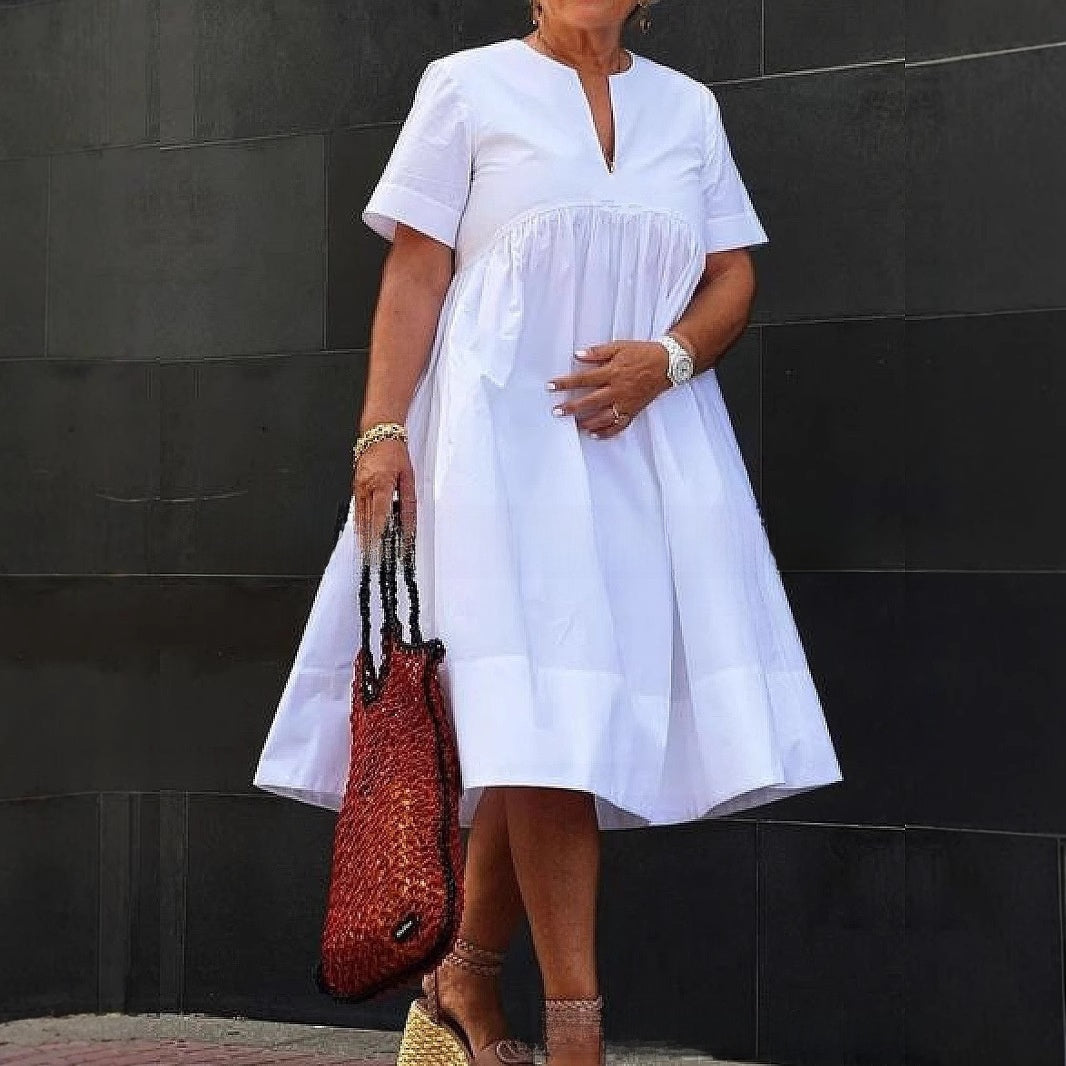 Women's V-neck Print Loose Summer Dress