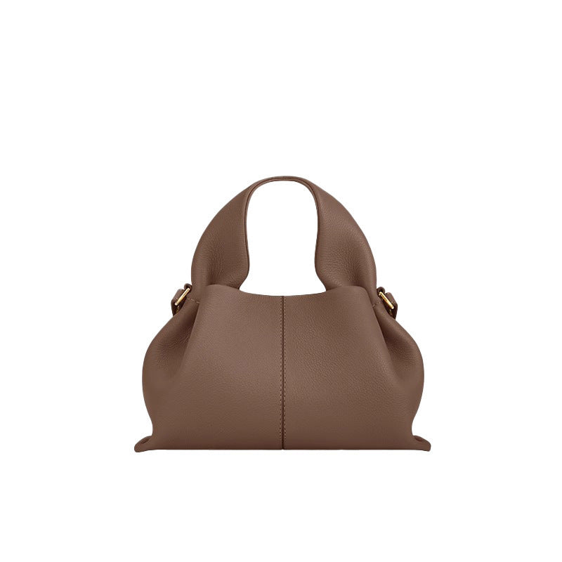Leather cloud bag, crossbody dumpling bag