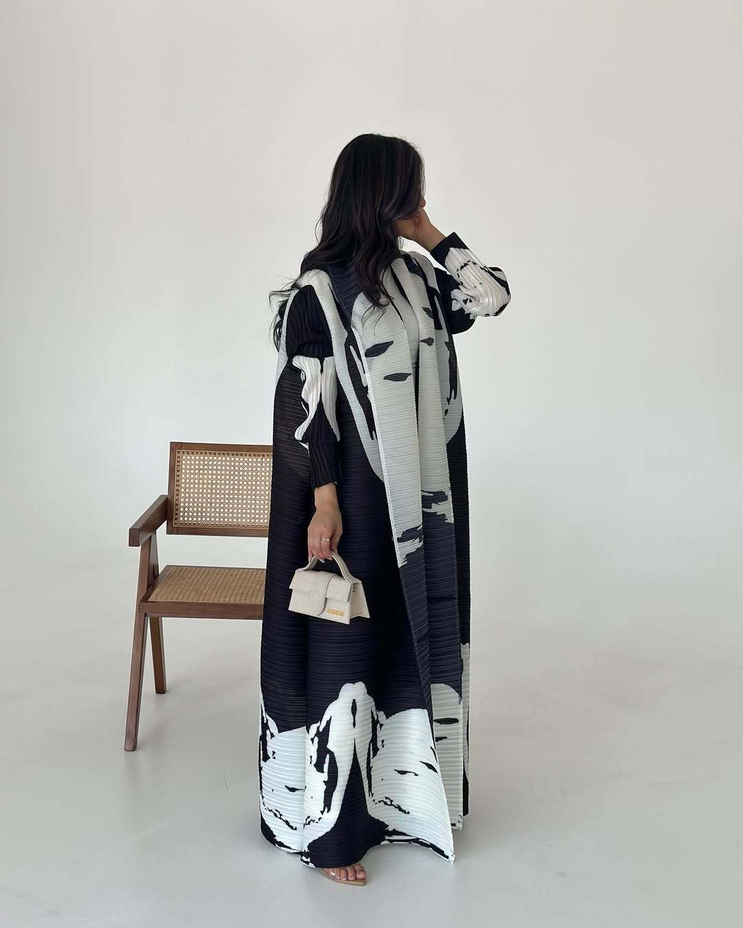 Ruffled long robe dress