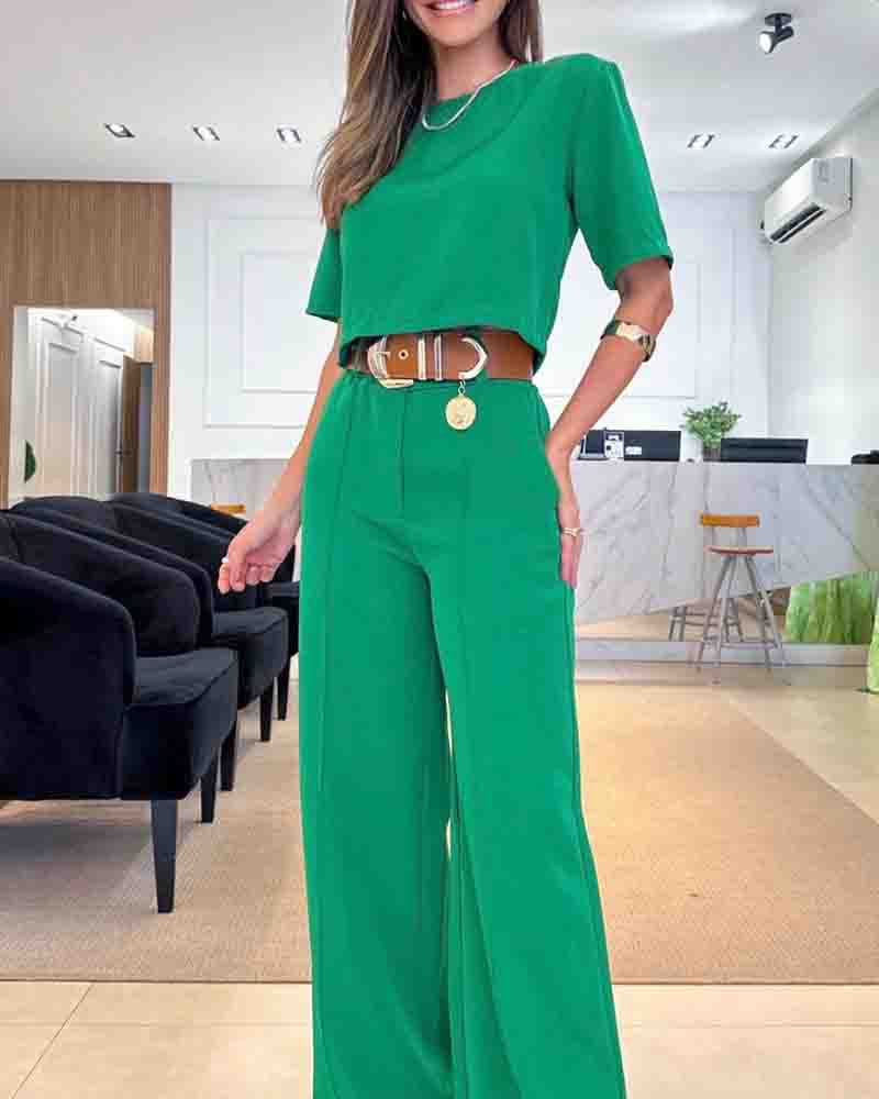 Women's Casual Solid Color Suit Pants