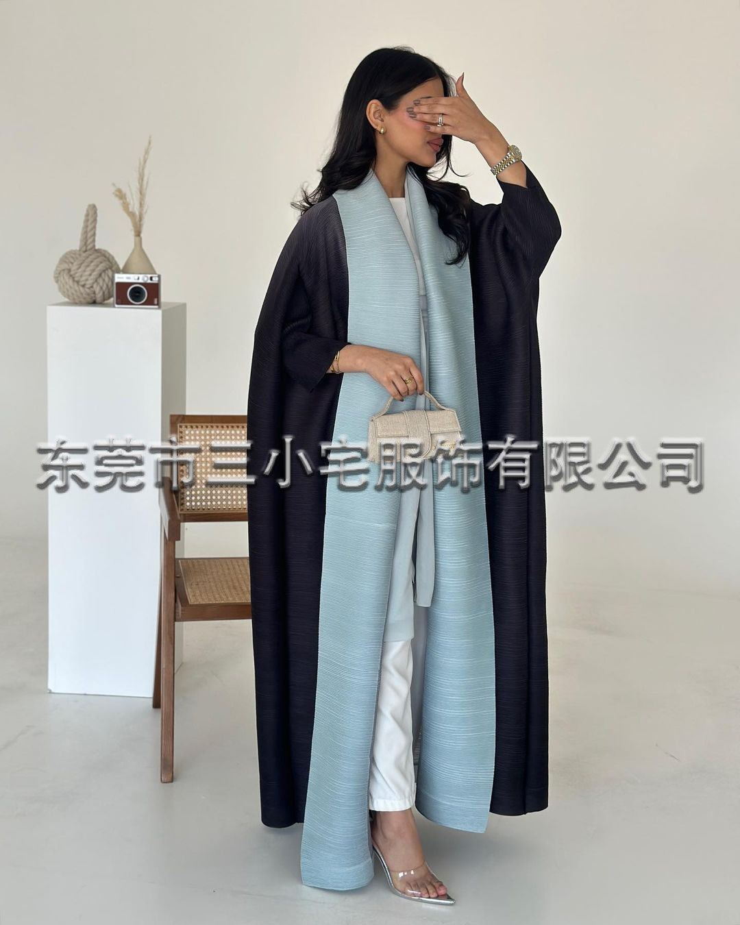 Ruffled long robe dress