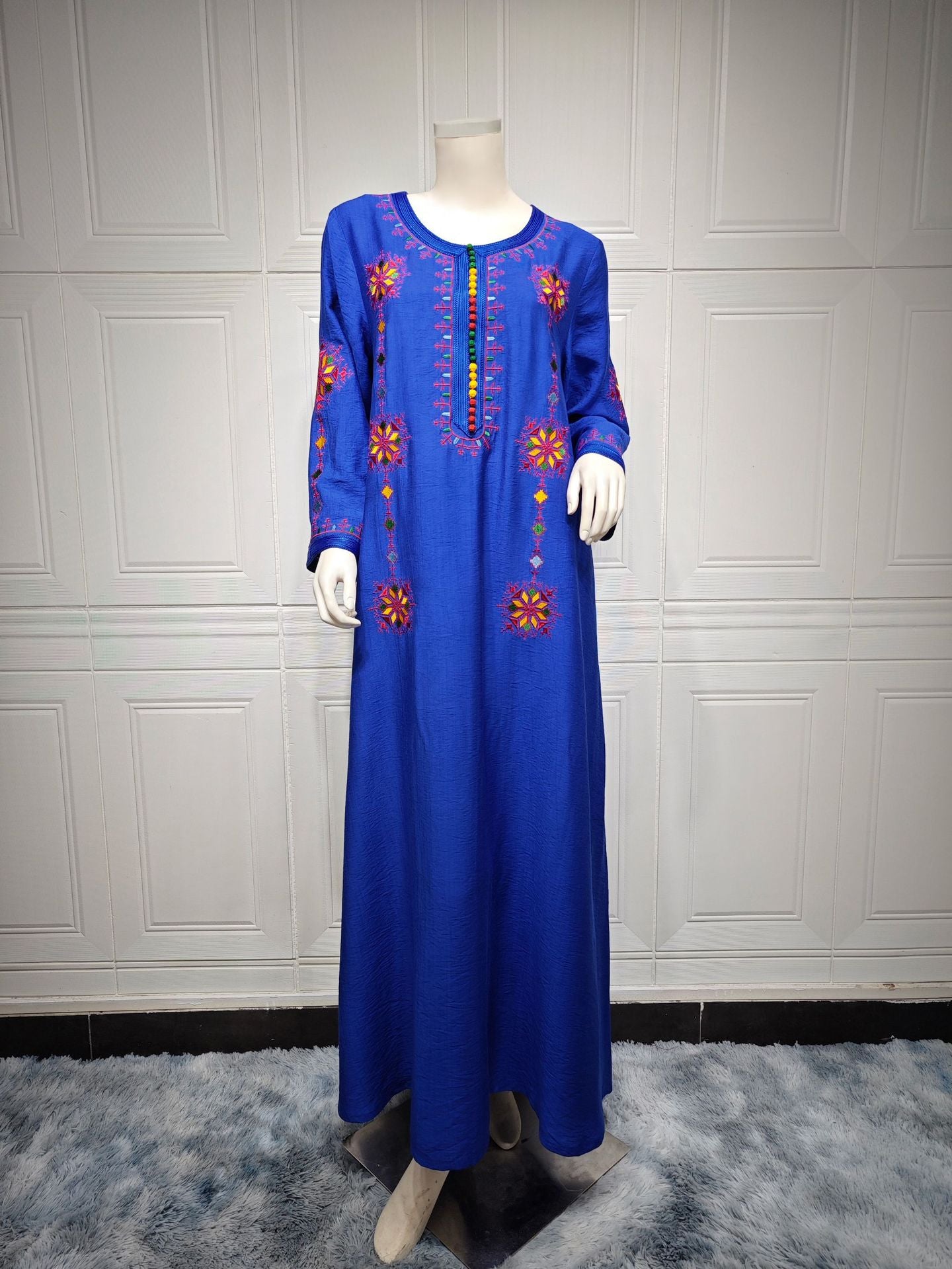 Embroidered Muslim Abaya Dress