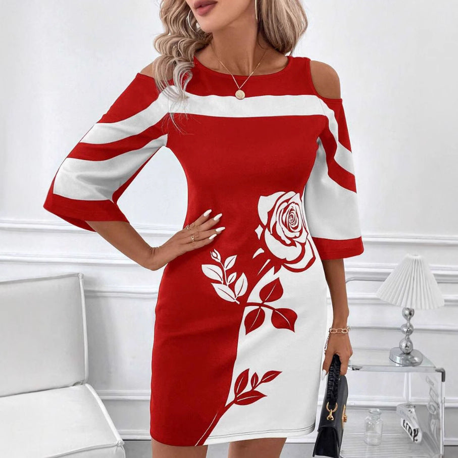 Elegant Women's Slim Off-Shoulder Dress