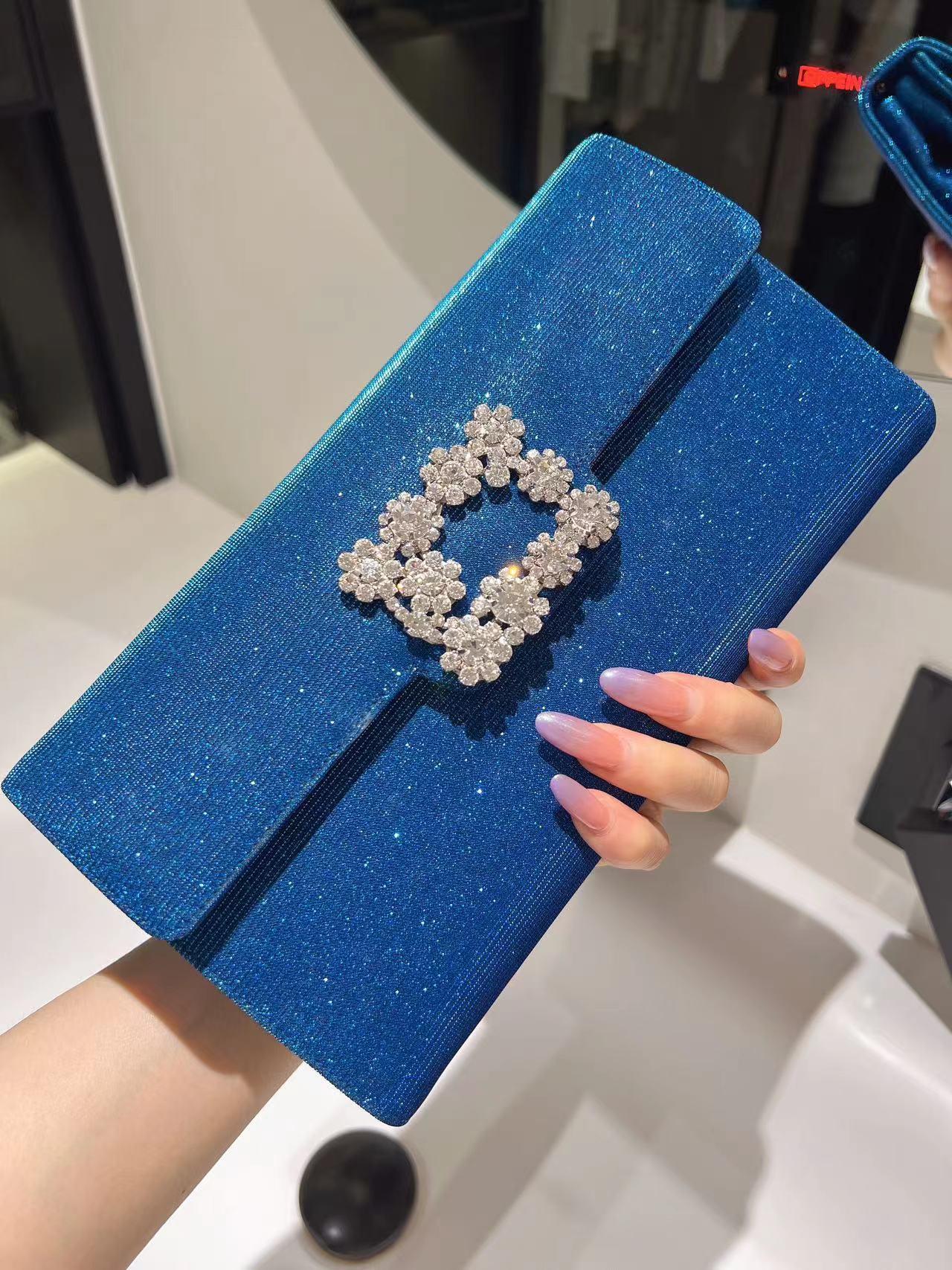 Elegant Sparkling Envelope Clutch Bag with Adjustable Chain