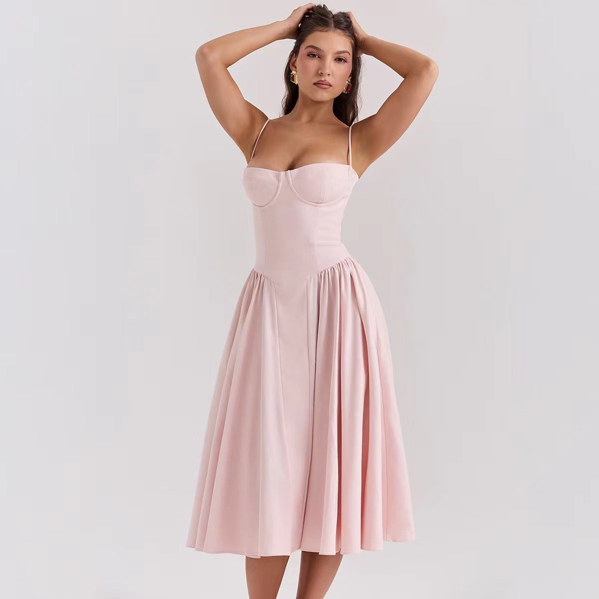 Elegant High Waist Slip Dress