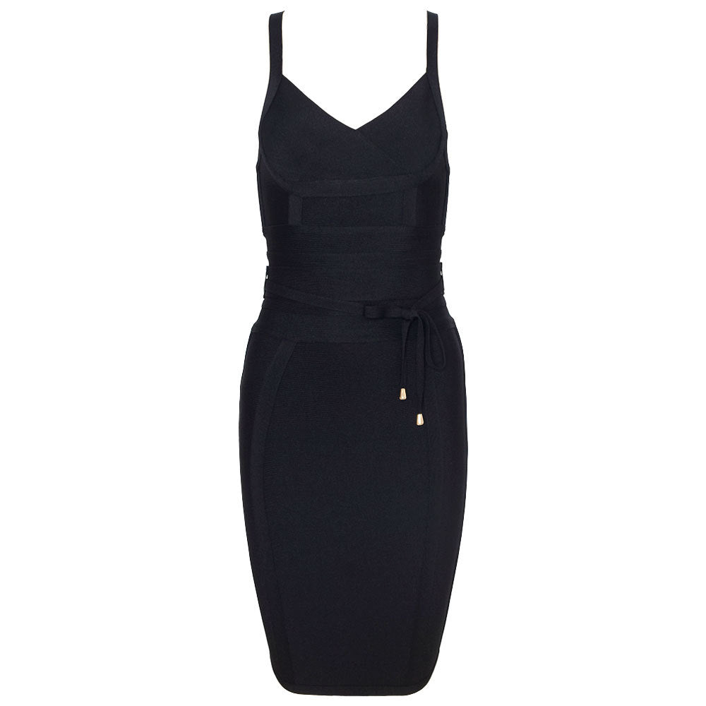 Women's Stretchy Bandage Bodycon Dress with Belt