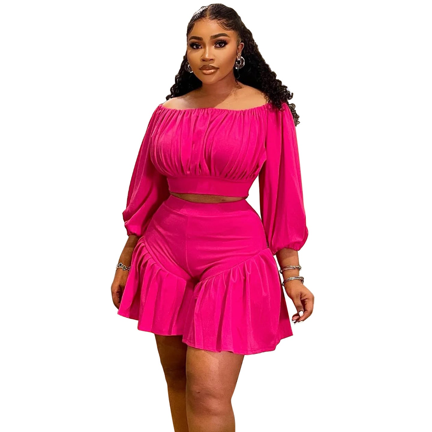 Plus Size Women's Casual Two-Piece Knit Set