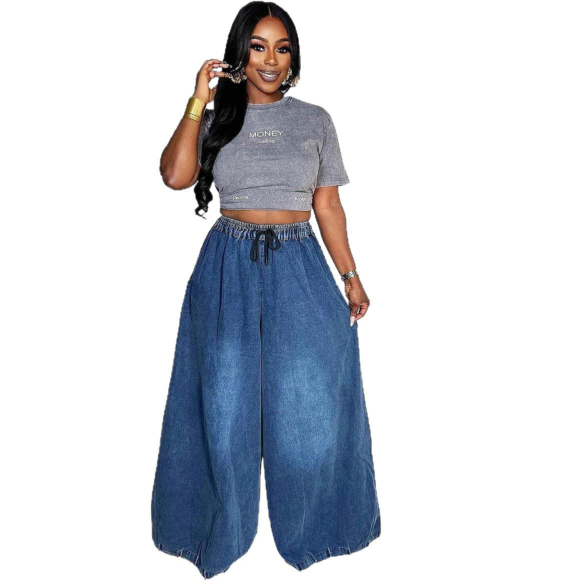 Women's Loose Fit Wide Leg Jeans