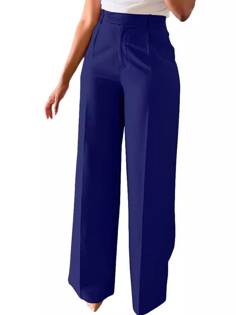 Women's High Waist Straight Leg Suit Pants