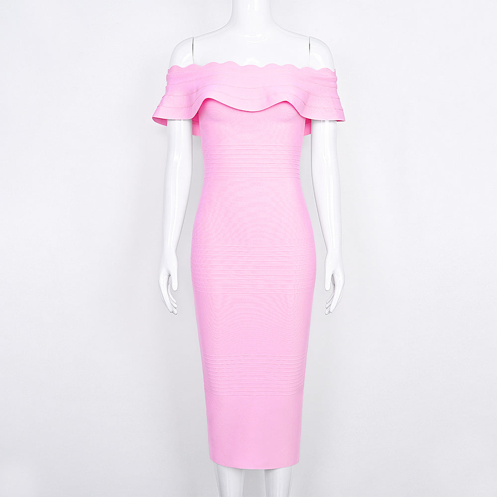 Slim Off-Shoulder Bandage Dress