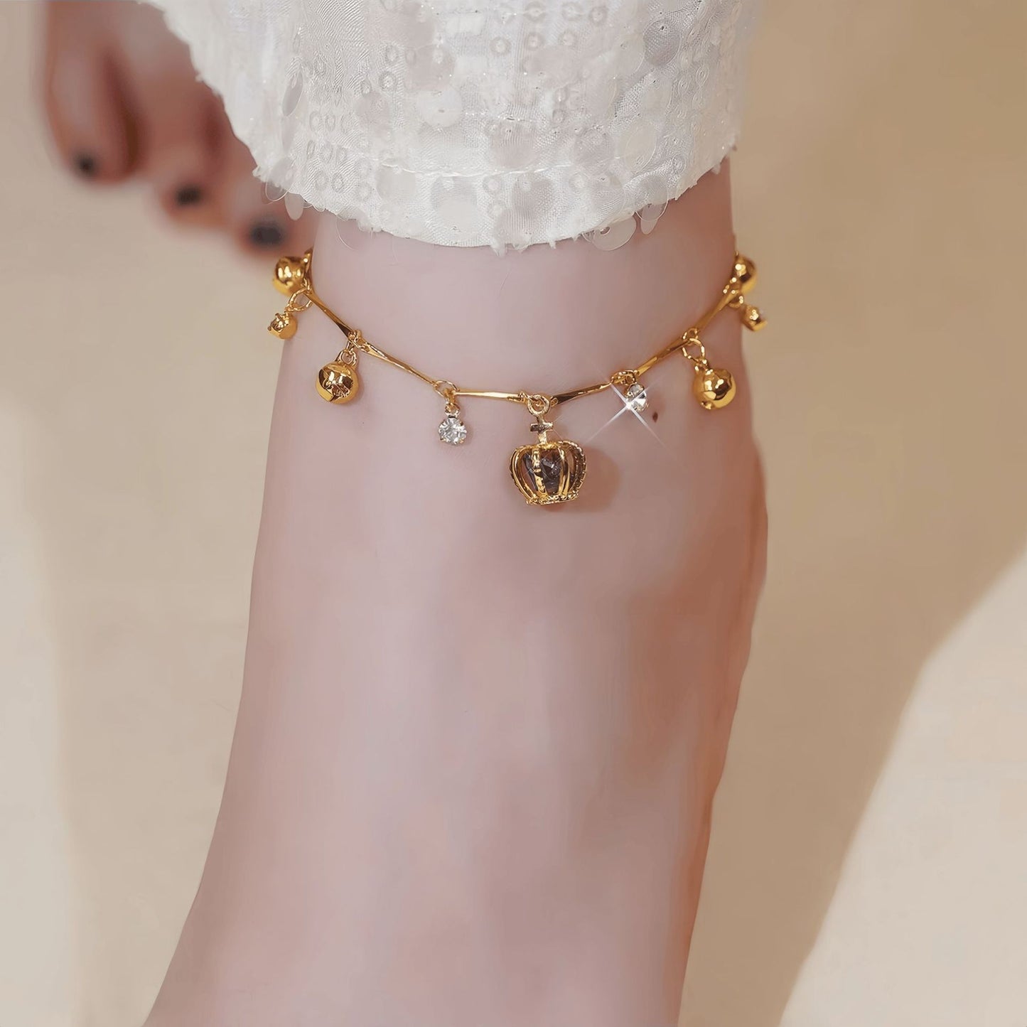 Crown Bell Elegant Anklet