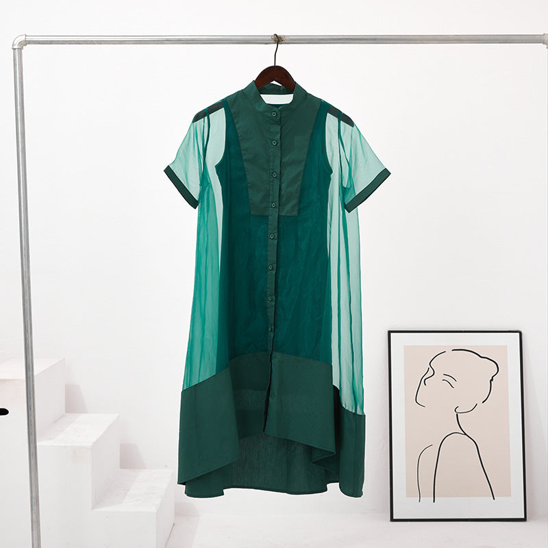 Green vest two-piece dress