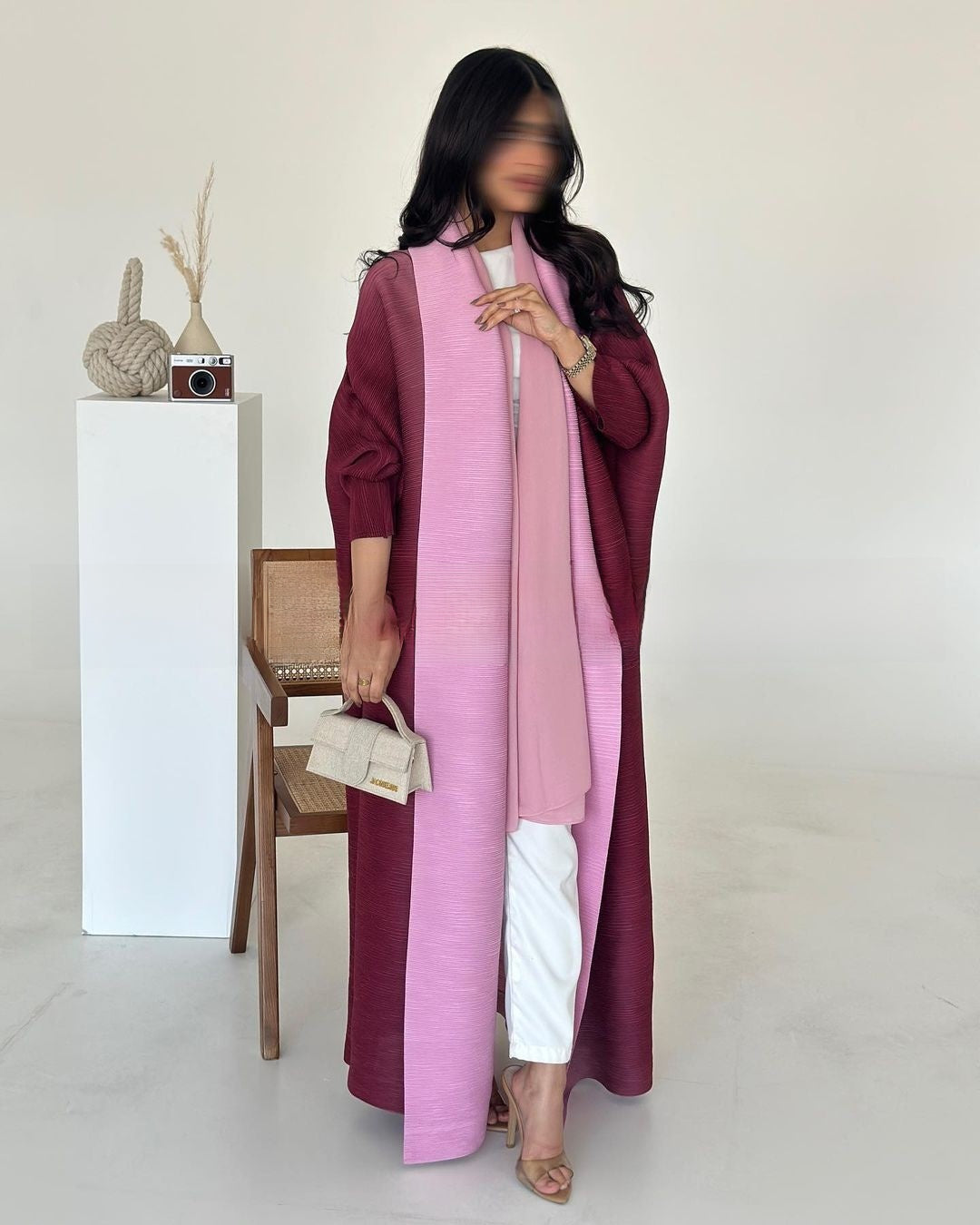 Ruffled long robe dress