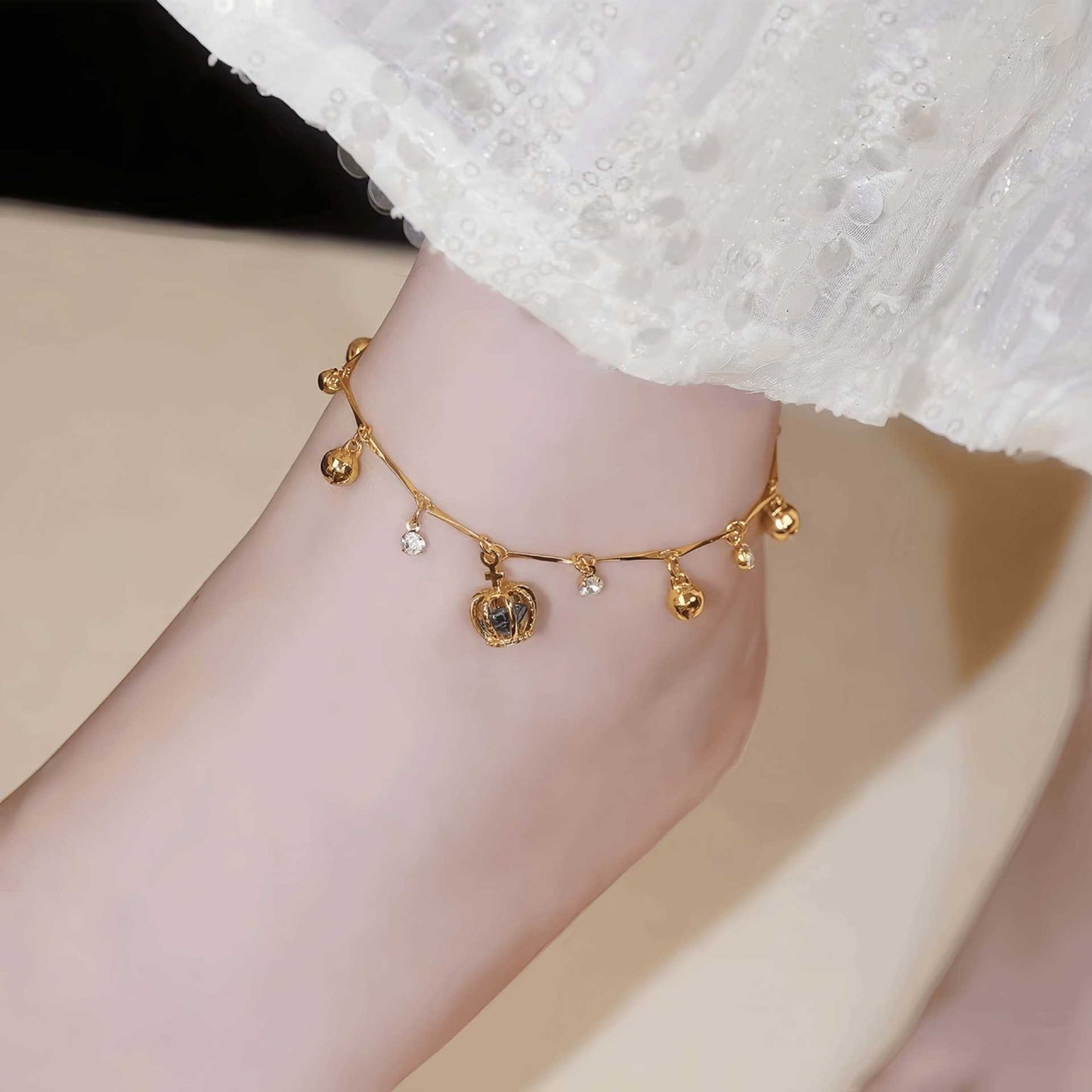 Crown Bell Elegant Anklet