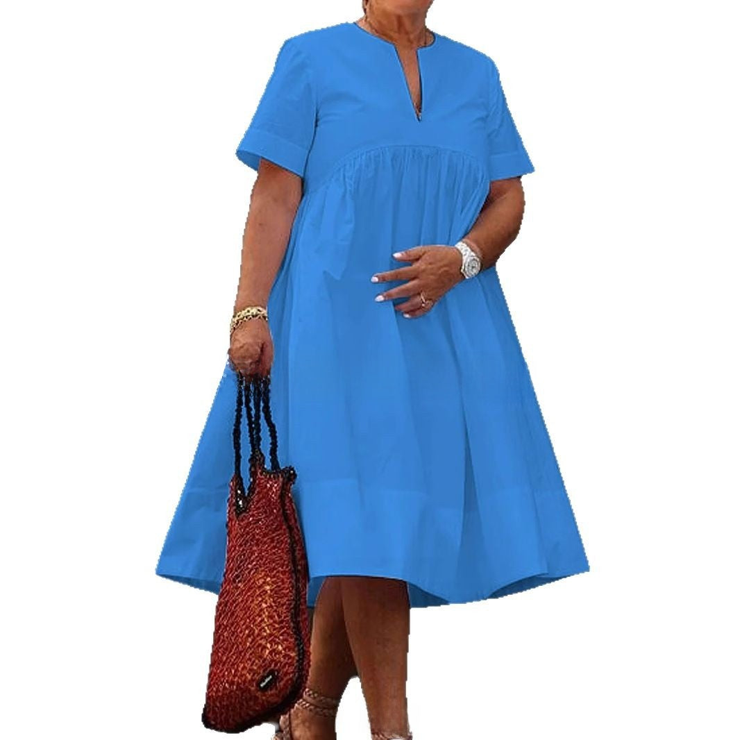 Women's V-neck Print Loose Summer Dress