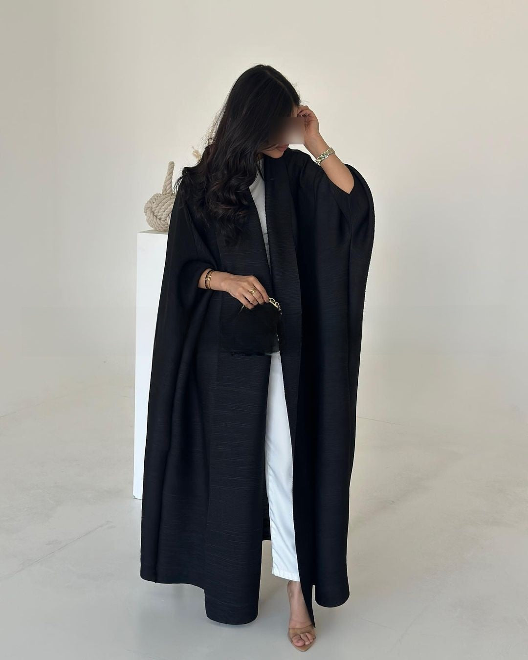 Ruffled long robe dress