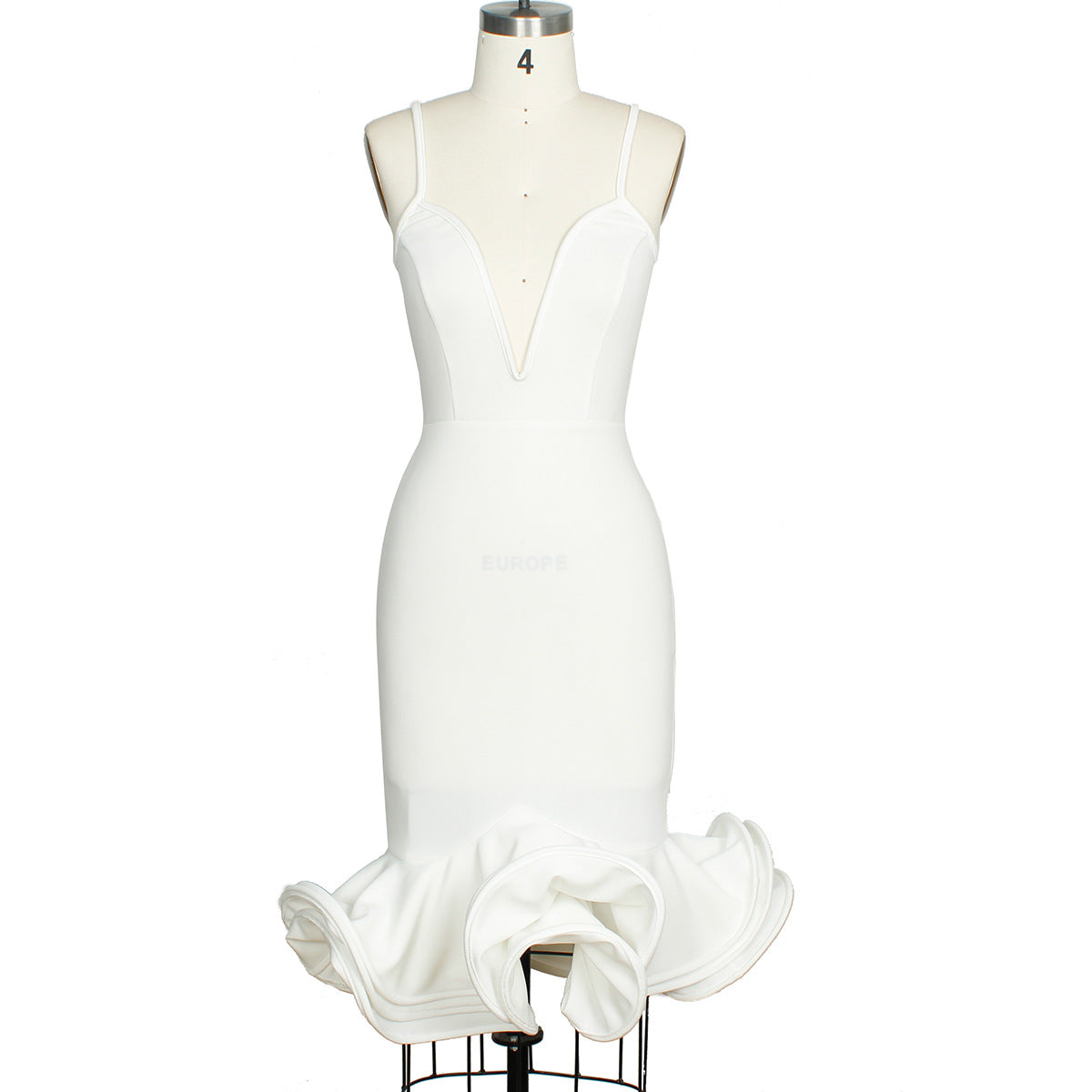 Women's Elegant Deep V-Neck Bodycon Mermaid Party Dress