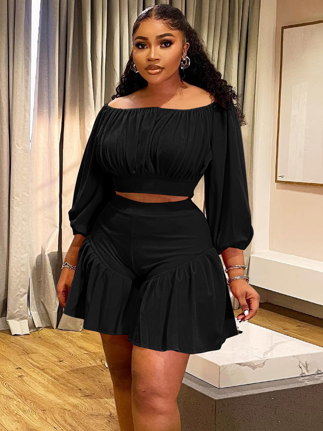 Plus Size Women's Casual Two-Piece Knit Set