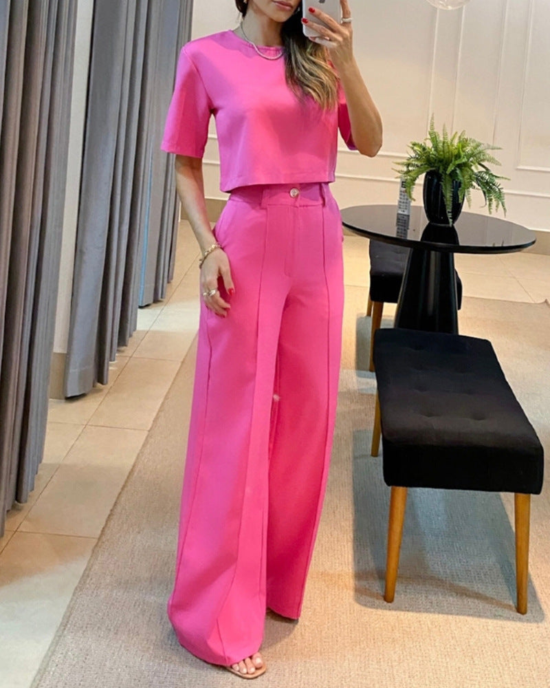 Women's Casual Solid Color Suit Pants