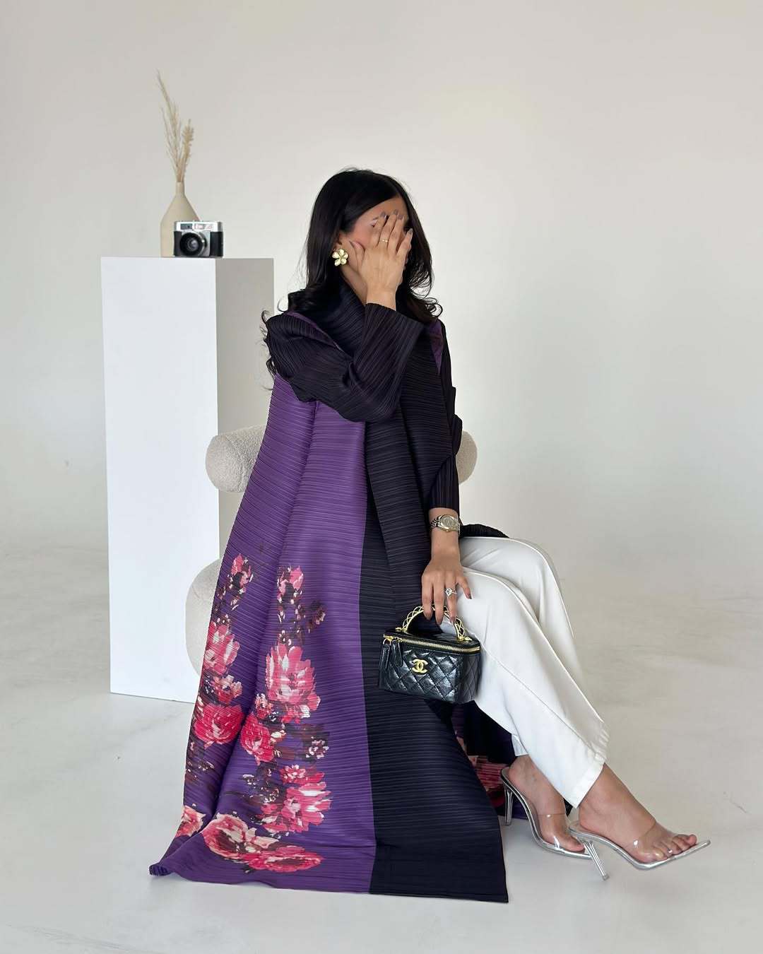 Ruffled long robe dress