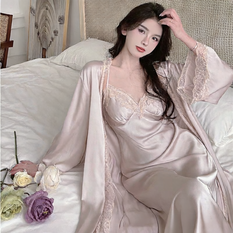 A two-piece sexy halter cushion nightgown set