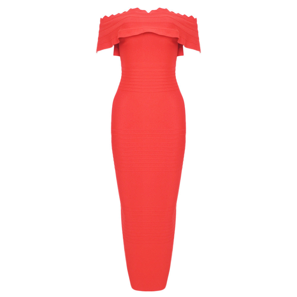 Slim Off-Shoulder Bandage Dress