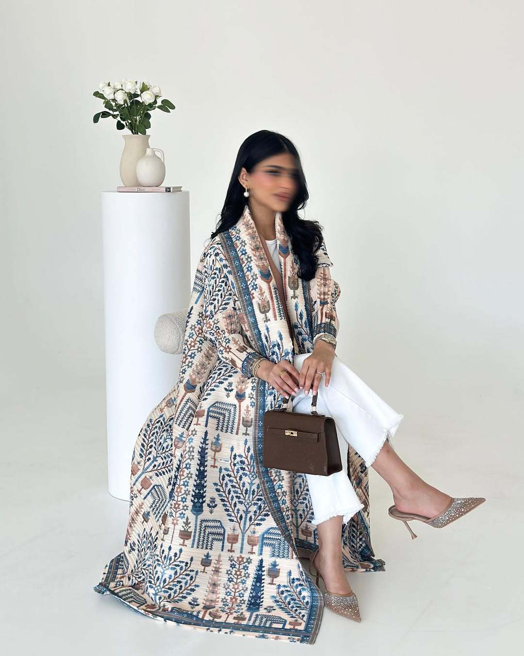 Ruffled long robe dress