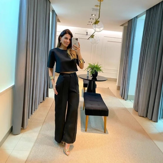 Women's Casual Solid Color Suit Pants