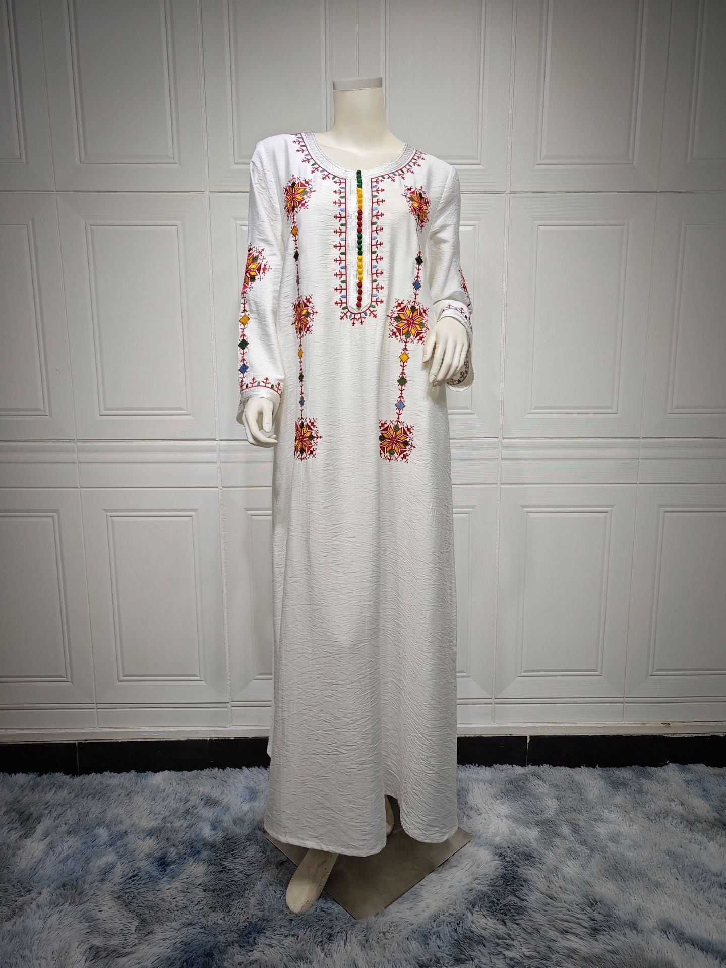 Embroidered Muslim Abaya Dress