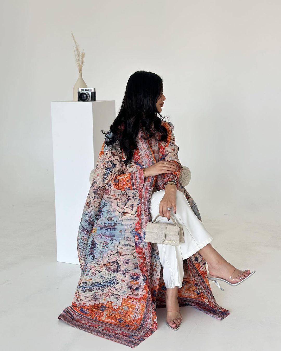 Ruffled long robe dress
