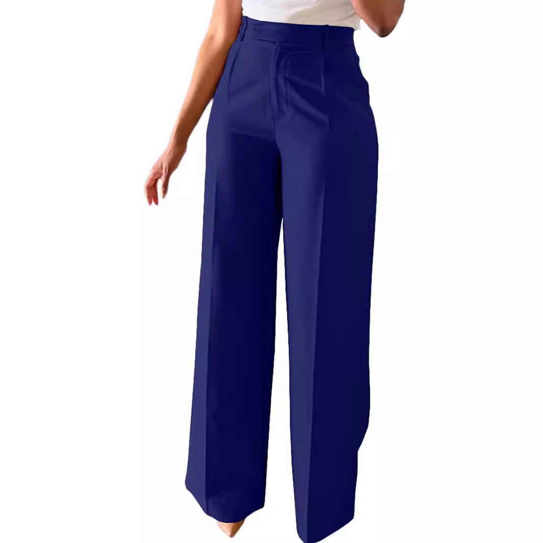 Women's High Waist Straight Leg Suit Pants