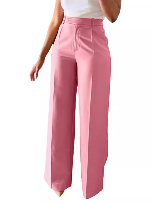 Women's High Waist Straight Leg Suit Pants