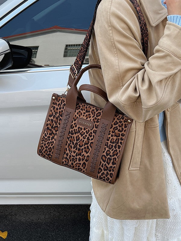 Retro Leopard Print Large Capacity Tote Bag