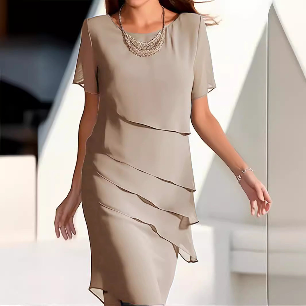 Crew neck short sleeve dress